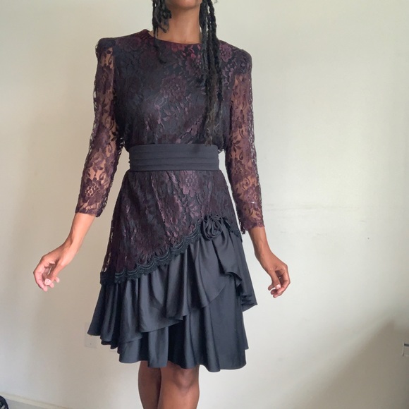 Vintage Dresses & Skirts - Black lace vintage dress